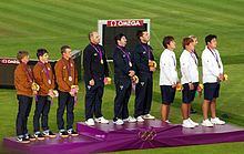 A férfi íjász csapatverseny érmesei a 2012 -es nyári olimpián.