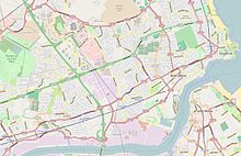 The railway's location (centre), on the north bank the River Tyne Area map of the North Tyneside Steam Railway & Stephenson Railway Museum.jpg