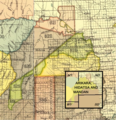 Arikara, Hidatsa and Mandan 1851 treaty territory. (Area 529, 620 and 621 south of the Missouri).png
