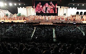 Show on the life of Jesus at Igreja da Cidade, affiliated to the Brazilian Baptist Convention, in Sao Jose dos Campos, Brazil, 2017 Auto de Pascoa - IgrejaDaCidade (crop).jpg