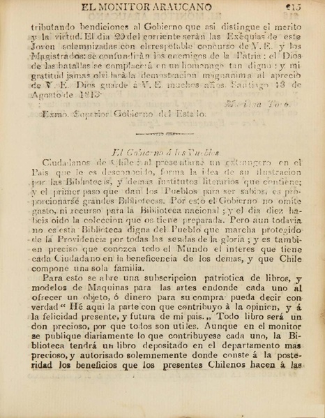 File Bncl El Monitor Araucano N º 57 19 De Agosto De 1813 Extracto Pdf Wikipedia