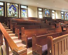 Back pews & stained glass NYSEC Concert hall jeh Back pews & stained glass NYSEC Concert hall jeh.jpg