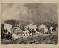 Barrière Poissonnière : Poursuite des insurgés, dans le clos Saint-Lazare le 23 juin 1848.
