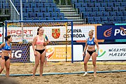 Deutsch: Beachhandball Europameisterschaften 2019 (Beach handball Euro); Tag 5: 6. Juli 2019 – Frauen, Platzierungsspiel für die Ränge 17–20, Nordmazedonien-Slowenien 0:2 (10:13, 9:15) English: Beach handball Euro; Day 5: 6 July 2019 – Placement Match/Cross Match for rank 17–20 Women – North Macedonia-Slovenia 0:2 (10:13, 9:15)