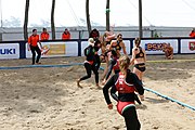 Deutsch: Beachhandball Europameisterschaften 2019 (Beach handball Euro); Tag 3: 4. Juli 2019 – Frauen, Hauptrunde Gruppe I, Ungarn-Niederlande 0:2 (20:23, 14:21) English: Beach handball Euro; Day 3: 4 July 2019 – Women Main Round Group I – Hungary-Netherlands 0:2 (20:23, 14:21)