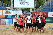 Deutsch: Beachhandball Europameisterschaften 2019 (Beach handball Euro); Tag 5: 6. Juli 2019 – Männer, Halbfinale, Dänemark-Ungarn 2:0 (19:16, 22:18) English: Beach handball Euro; Day 5: 6 July 2019 – Semifinal Men – Denmark-Ukraie 2:0 (19:16, 22:18)