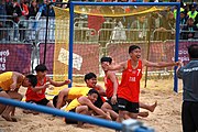 Deutsch: Beachhandball bei den Olympischen Jugendspielen 2018; Tag 5, 10. November 2018; Jungen, Hauptrunde - Thailand-Argentinien 2:1 English: Beach handball at the 2018 Summer Youth Olympics at 11 October 2018 – Boys Main Round – Thailand-Argentina 2:1