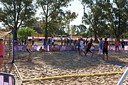 Deutsch: Beachhandball bei den Olympischen Jugendspielen 2018; Tag 3, 9. Oktober 2018; Jungs, Vorrunde, Gruppe B - Kroatien-Paraguay 2:0 English: Beach handball at the 2018 Summer Youth Olympics at 9 October 2018 – Boys Preliminary Round Group B‎ – Croatia-Paraguay 2:0