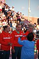 Deutsch: Beachhandball bei den Olympischen Jugendspielen 2018 in Buenos Aires; Tag 7, 13. Oktober 2018; Medaillenzeremonie Mädchen - Gold: Argentinien, Silber: Kroatien, Bronze: Ungarn English: Beach handball at the 2018 Summer Youth Olympics in Buenos Aires at 13 October 2018 – Medal Ceremony Girls - Gold: Argentina, Silver: Croatia, Bronze: Hungary Español: Handball de playa en los Juegos Olimpicos de la Juventud Buenos Aires 2018 en 13 de octubre de 2018 – Medalla Ceremonia para niñas - Oro: Argentina, Plata: Croacia, Bronce: Hungría