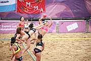 Deutsch: Beachhandball bei den Olympischen Jugendspielen 2018; Tag 6, 12. Oktober 2018; Mädchen, Hauptrundenspiel – Chinesisch Taipei (Taiwan)-Paraguay 0:2 English: Beach handball at the 2018 Summer Youth Olympics at 12 October 2018 – Girls Main Round – Chinese Taipei (Taiwan)-Paraguay 0:2