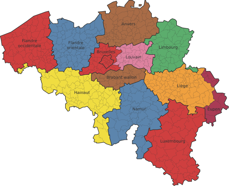 File:Belgium judicial 12 arrondissements-fr.svg