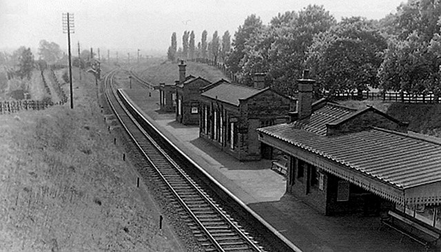 Belgrave and Birstall station, typical of the island platform design used on the London Extension