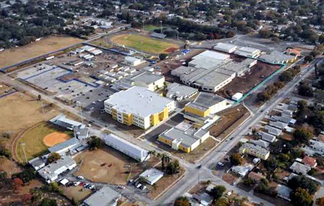 BCHS campus in 2011, looking southeast