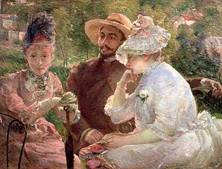 <i>On the Terrace at Sèvres</i> Painting by Marie Bracquemond