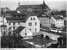 Erfurt, Hermann-Jahn-Strasse (1955). Bundesarchiv Bild 183-29842-0006, Erfurt, Hermann-Jahn-Strasse, "Neue Muhle".jpg