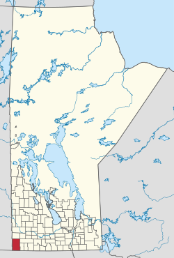 Location of the Municipality of Two Borders in Manitoba