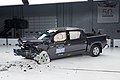 Frontal moderate overlap crash test of a 2016 Toyota Tundra.