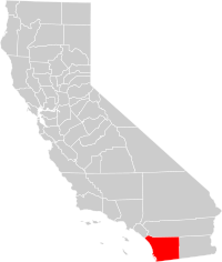 Locatie van San Diego County in Californië