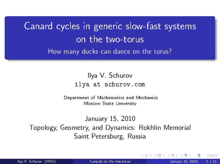 File:Canard cycles on the two-torus (slides, I. Schurov).pdf