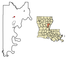 Catahoula Parish Louisiana Incorporated and Unincorporated areas Harrisonburg Highlighted.svg