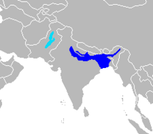 Mappa della gamma dei cetacei I delfini del fiume Indo e Gange 2.png