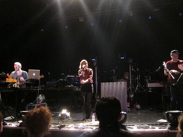 Chvrches performing in 2012