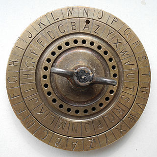 <span class="mw-page-title-main">Cipher disk</span> Encryption and decryption tool consisting of two metal plates with alphabets