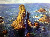 The "Pyramids" at Port-Coton Claude Monet "Las Piramides a Port-Coton" (1886) Oleo sobre tela; 65,5 x 81,5 cm.jpg