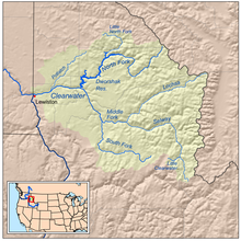 Схема бассейна реки Клируотер