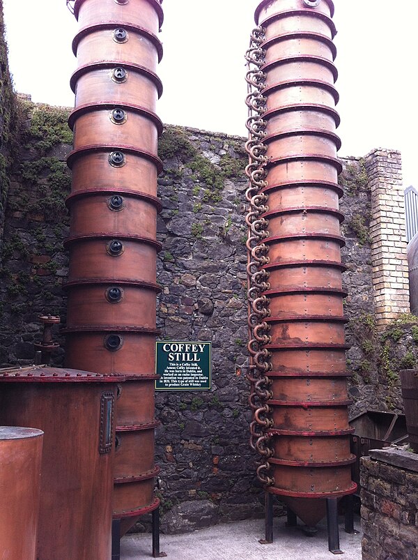 Column still from Kilbeggan Distillery in County Westmeath in Ireland.