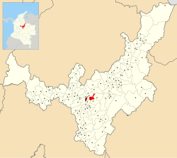 Localização do município e cidade de Chivatá no departamento de Boyacá da Colômbia