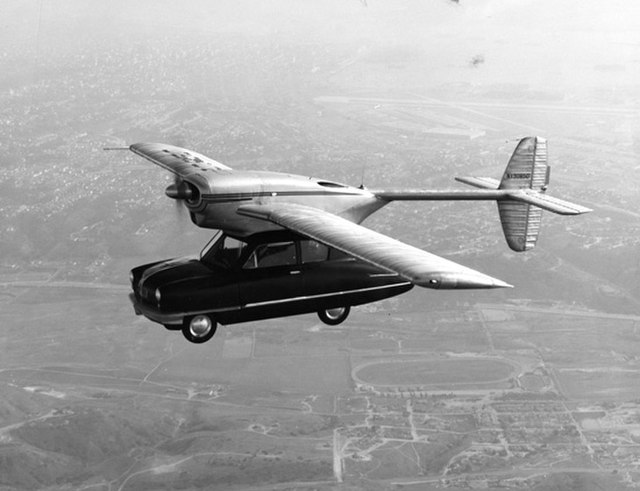 Convair Model 118, a prototype flying car from 1947, in flight