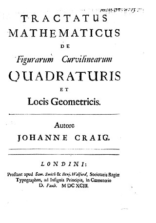 <span class="mw-page-title-main">John Craig (mathematician)</span> Scottish mathematician and theologian
