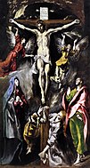 艾爾·葛雷柯的《基督受難（西班牙语：La crucifixión (el Greco)）》，312 × 169cm，約繪於1600年，來自特立尼達博物館[46]