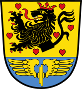 Wappen von Neuenmarkt mit dem Bahnhof Neuenmarkt-Wirsberg