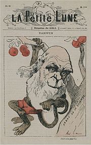 Caricature de Charles Darwin.