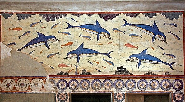 Fresque des dauphins, civilisation minoenne, Crète.