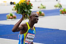 Rudisha at the 2010 ISTAF Berlin where he set his first world record David Rudisha ISTAF Berlin 2010.jpg