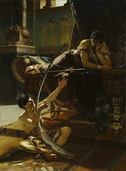 David and Saul (1885) by Julius Kronberg.