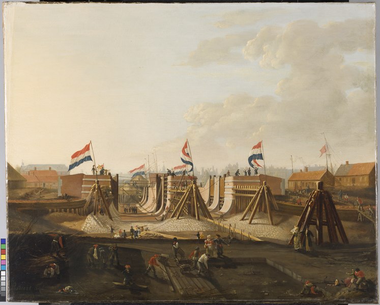 File:De bouw van de Oosterdokssluis, gezien uit het noorden, objectnr SA 1870.tif