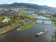 Confluence of the Elbe and Ploučnice in Děčín