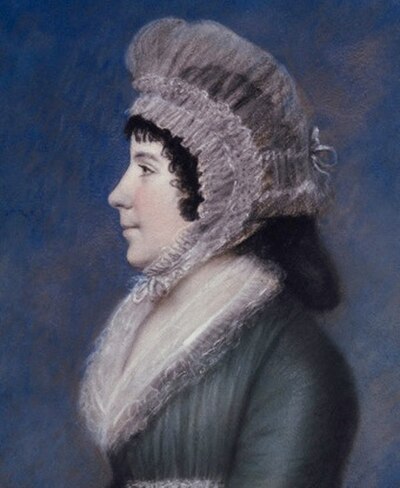 Pastel portrait of Dolley by James Sharples, Sr. - Madison was painted in pastels by James Sharples, Sr. in 1797, when she was twenty-nine years old. 