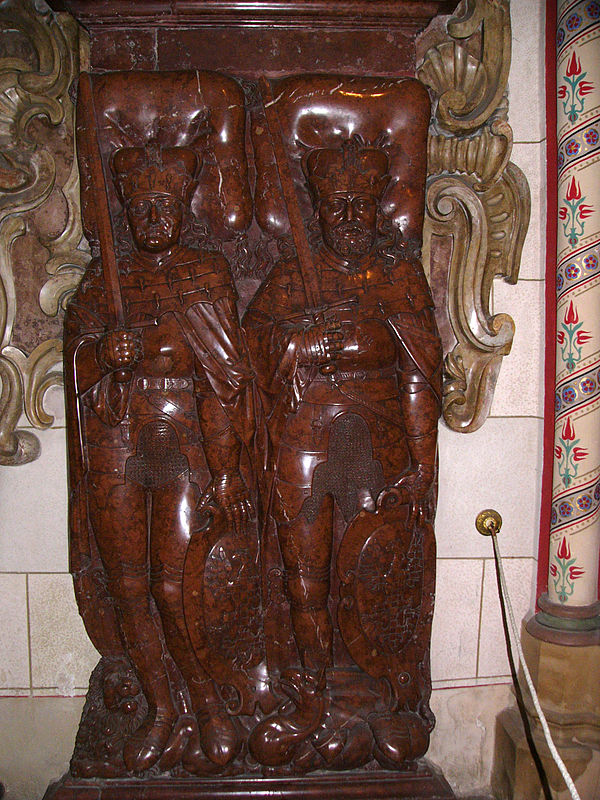 Baroque tombstone of Svatopluk and his son Wenceslaus Henry in Saint Wenceslas Cathedral, Olomouc, Czech Republic