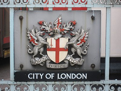 City of London coat of arms on the street