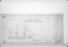 Sail plan of the Dutch steam corvette Vice-Admiraal Koopman Dutch Corvette Vice Admiraal Koopman sail plan.jpg