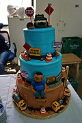 Construction worker themed birthday cake