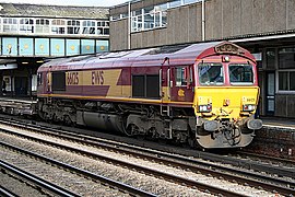 66125 in EWS livery at Eastleigh