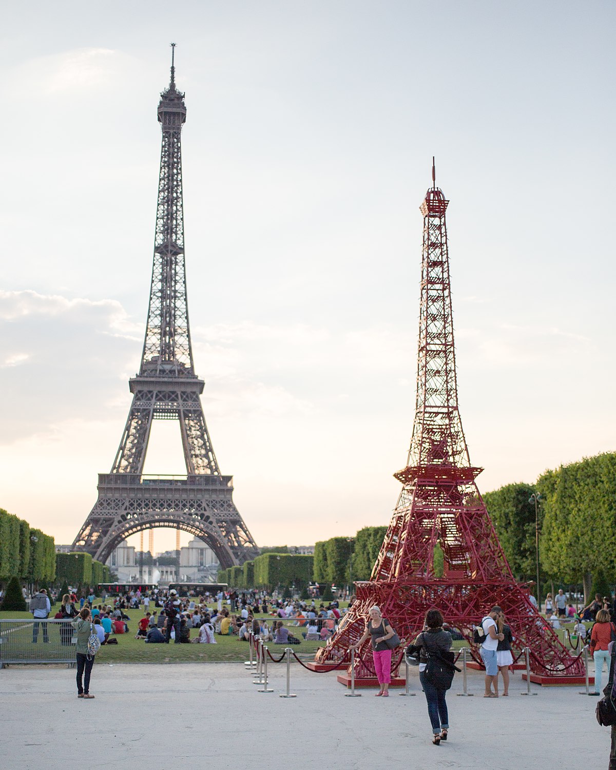 Eiffel Tower recreated with red chairs in 125th anniversary 