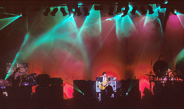 Emerson, Lake & Palmer were one of the most commercially successful progressive rock bands of the 1970s. They are seen here performing in 1992.