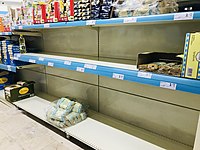 Empty pasta shelves at the supermarket in Istanbul, Turkey.jpg